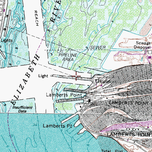 Topographic Map of Coal Pier 6, VA