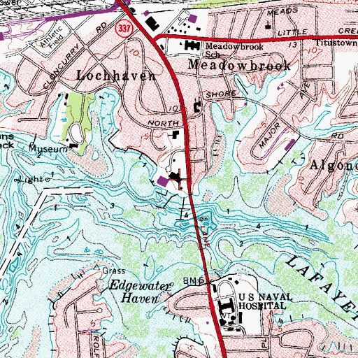 Topographic Map of Norfolk Yacht and Country Club, VA