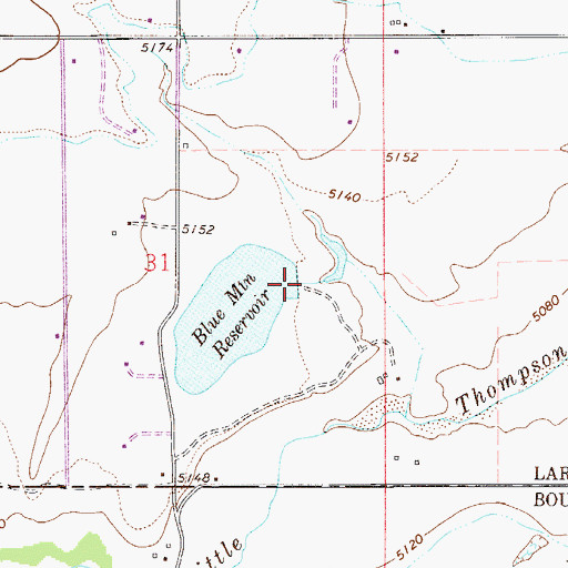 Topographic Map of Blue Mountain Reservoir, CO