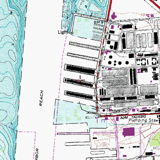 Topographic Map of Pier 3, VA