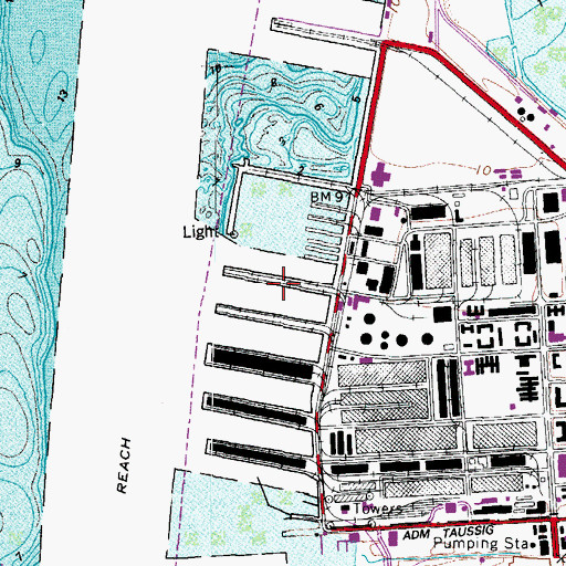 Topographic Map of Pier 6, VA