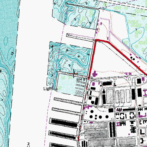 Topographic Map of Pier 10, VA
