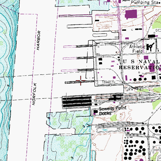 Topographic Map of Pier 20, VA