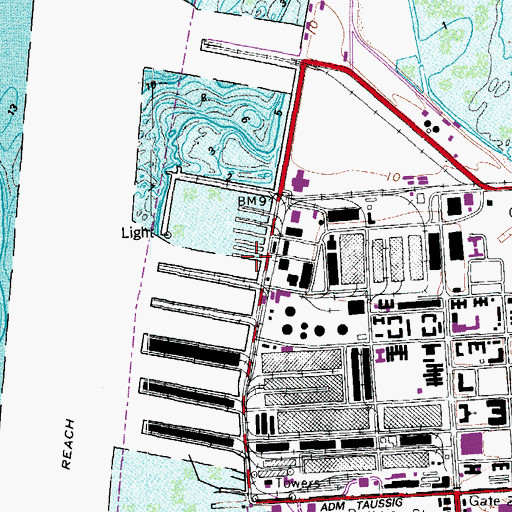 Topographic Map of Pier C, VA