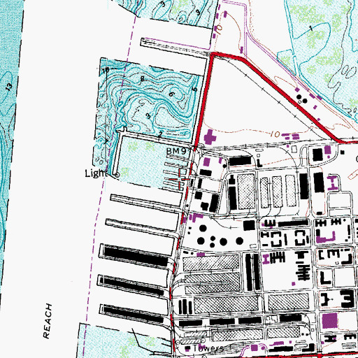 Topographic Map of Pier E, VA