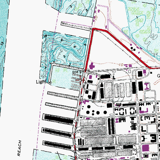 Topographic Map of Pier F, VA