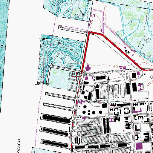 Topographic Map of Pier H, VA