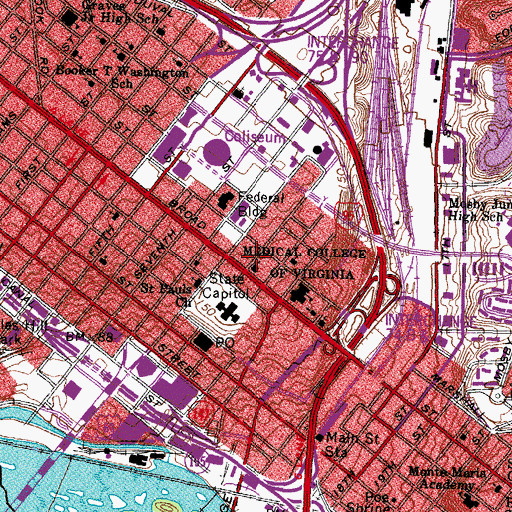 Topographic Map of Broad Street Methodist Church (historical), VA