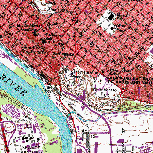 Topographic Map of Confederate Soldiers and Sailors Monument, VA