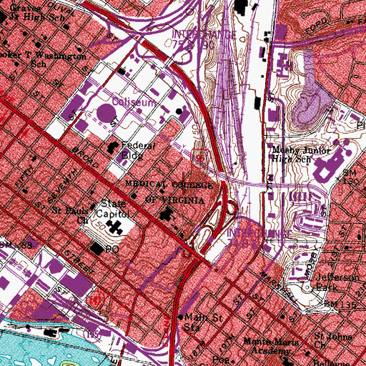 Topographic Map of Confederate White House, VA
