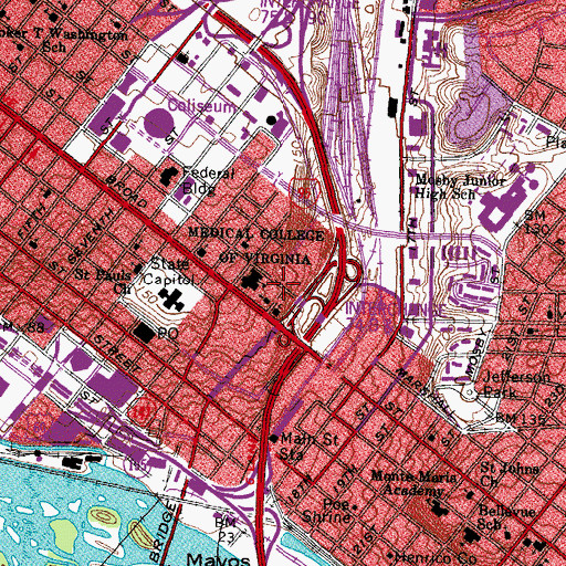 Topographic Map of Egyptian Building, VA