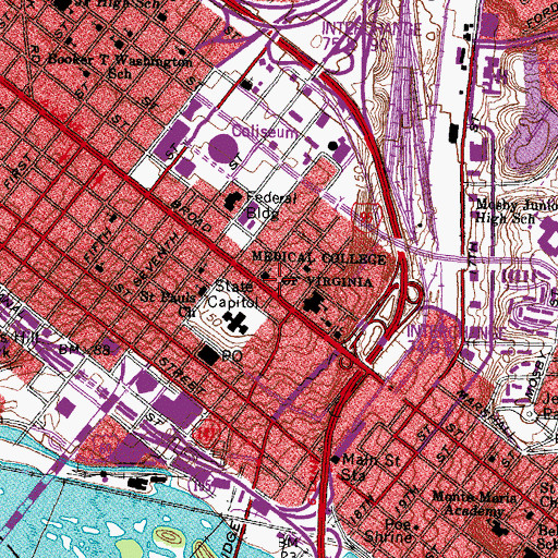 Topographic Map of First Baptist Church (historical), VA