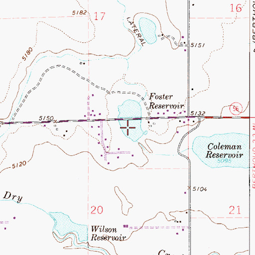 Topographic Map of Foster Reservoir, CO