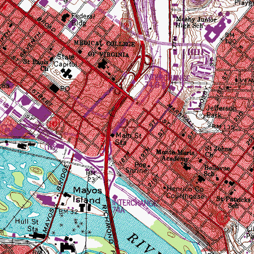 Topographic Map of First Market (historical), VA