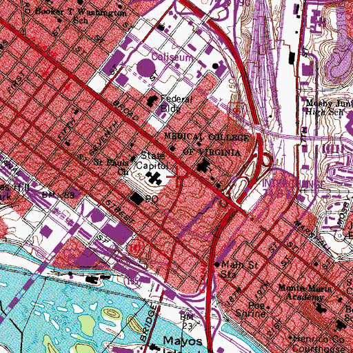 Topographic Map of Governors Mansion, VA