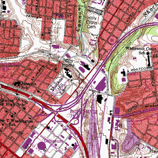 Topographic Map of Hebrew Cemetery, VA