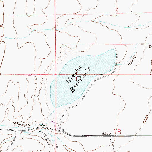 Topographic Map of Hertha Reservoir, CO