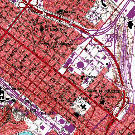 Topographic Map of Saint James Episcopal Church (historical), VA