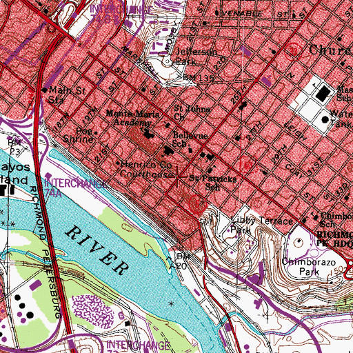 Topographic Map of Second Alabama Hospital (historical), VA