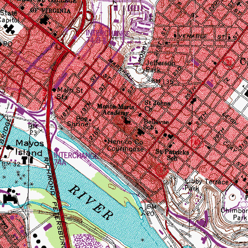 Topographic Map of Taylors Hill Park, VA