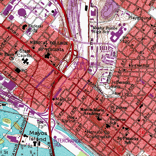 Topographic Map of Virginia Central Railroad Depot (historical), VA