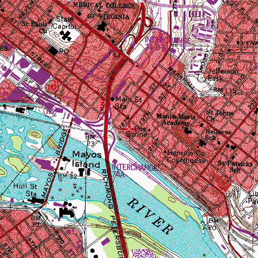 Topographic Map of Castle Thunder (historical), VA