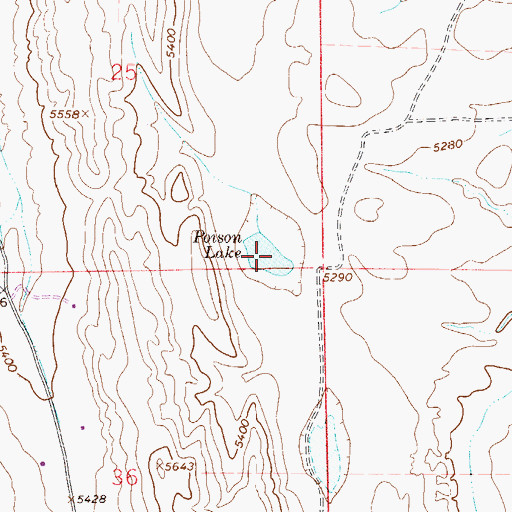 Topographic Map of Poison Lake, CO