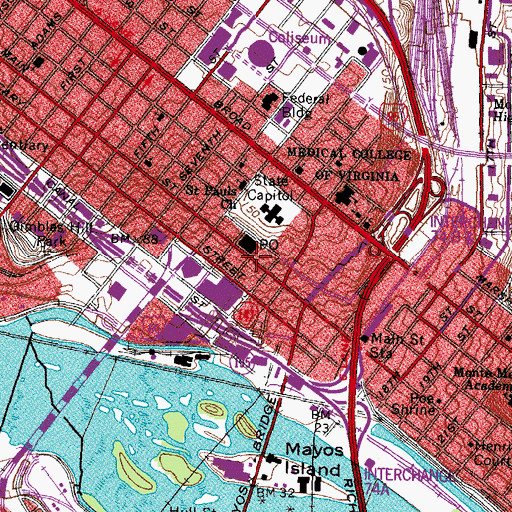 Topographic Map of General Hospital Number 5 (historical), VA