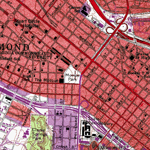 Topographic Map of Richmond City Fairgrounds (historical), VA