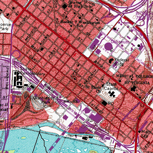 Topographic Map of Second Presbyterian Church, VA