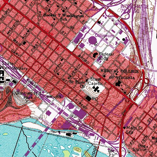 Topographic Map of United Presbyterian Church (historical), VA