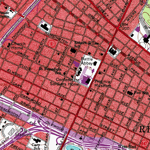 Topographic Map of All Saints Reformed Presbyterian Church, VA