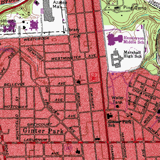 Topographic Map of Battery Park Christian Church, VA