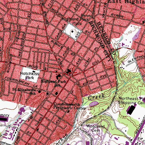 Topographic Map of Church of Christ, VA