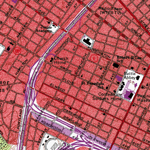 Topographic Map of Ekoji Buddhist Sangha, VA