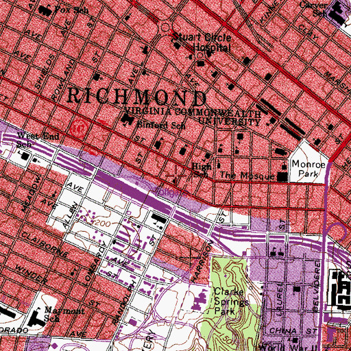 Topographic Map of Fifth Baptist Church, VA