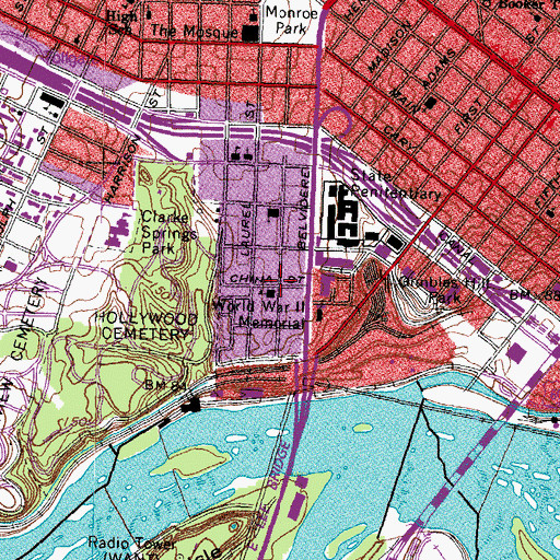 Topographic Map of Grace Arents Special Education School, VA