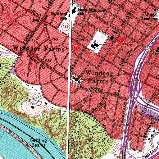 Topographic Map of Grace Baptist Church, VA