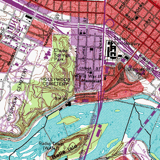 Topographic Map of Holly Street Park, VA