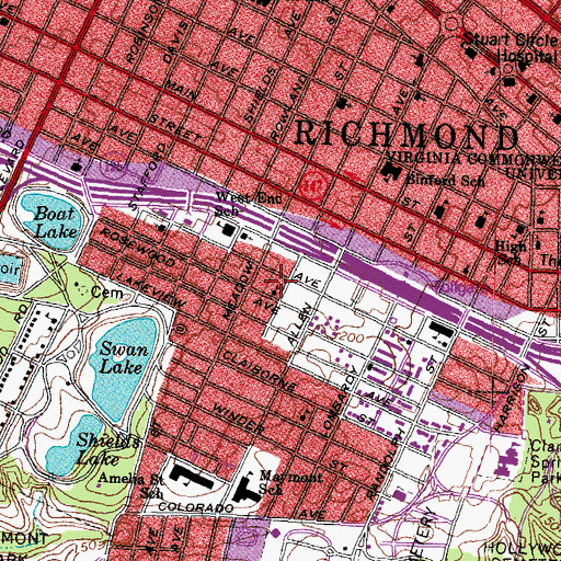 Topographic Map of Mount Vernon Baptist Church, VA