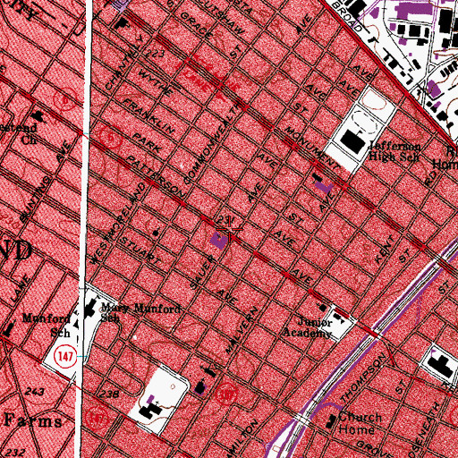 Topographic Map of Patterson Avenue Baptist Church, VA