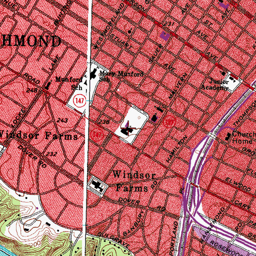 Topographic Map of Reveille United Methodist Church, VA