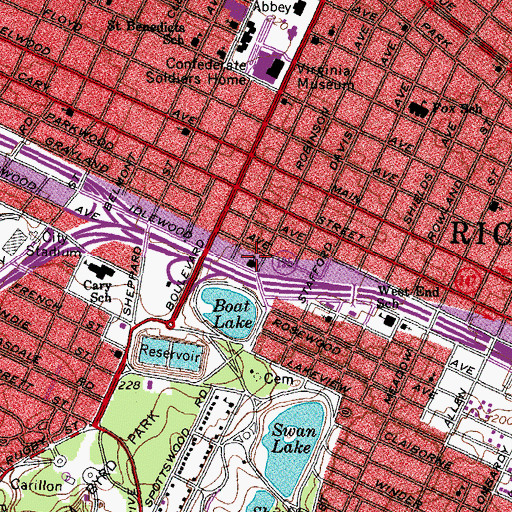 Topographic Map of Riverview Baptist Church, VA