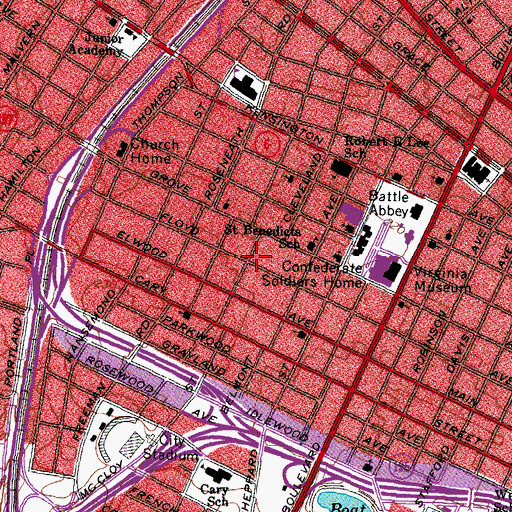 Topographic Map of Saint Albans Anglican Catholic Church, VA