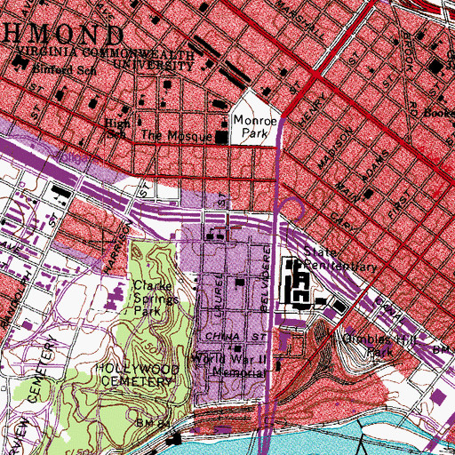 Topographic Map of Saint Andrews Episcopal Church, VA