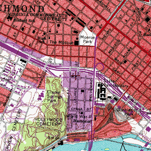 Topographic Map of Saint Andrew's School, VA