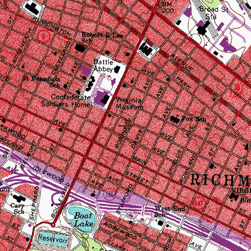 Topographic Map of Retreat Doctors' Hospital, VA