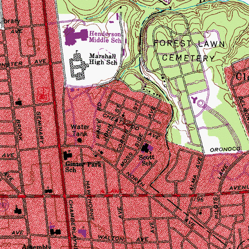Topographic Map of Washington Park, VA