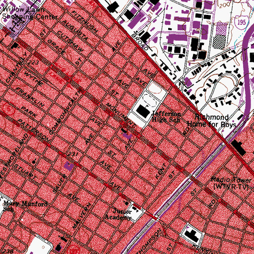 Topographic Map of Westminster Presbyterian Church, VA