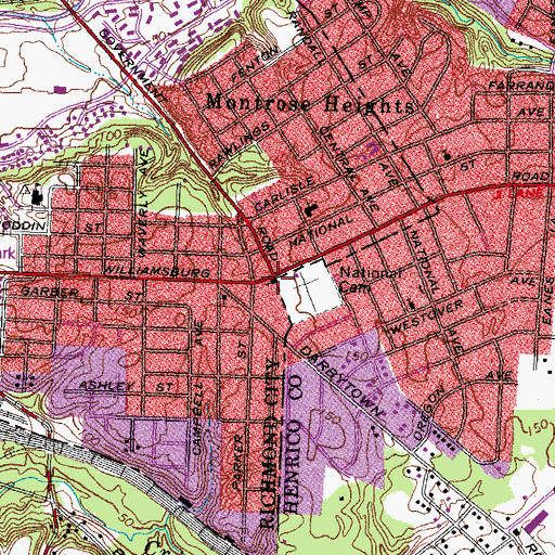 Topographic Map of Calvary United Methodist Church, VA